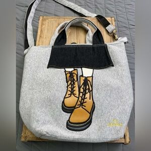 MIS ZAPATOS - Stylish Gray Shoulder / Hand Bag W/ Cute Boot Design